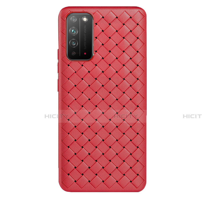 Funda Silicona Goma de Cuero Carcasa para Huawei Honor X10 5G Rojo