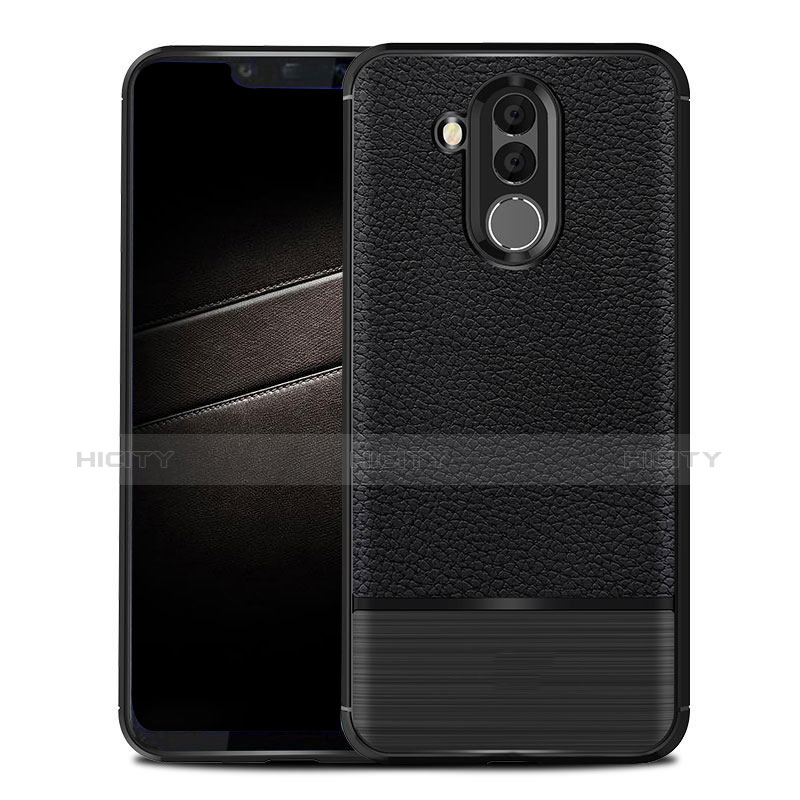 Funda Silicona Goma de Cuero Carcasa para Huawei Maimang 7 Negro