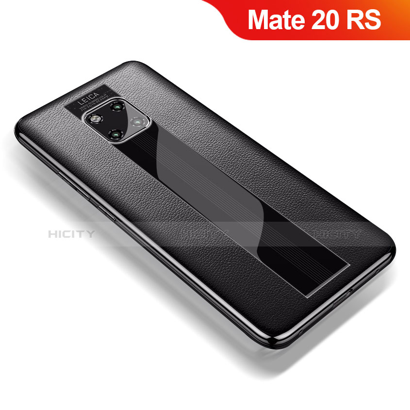 Funda Silicona Goma de Cuero Carcasa para Huawei Mate 20 RS Negro