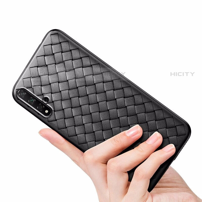 Funda Silicona Goma de Cuero Carcasa para Huawei Nova 5T Negro