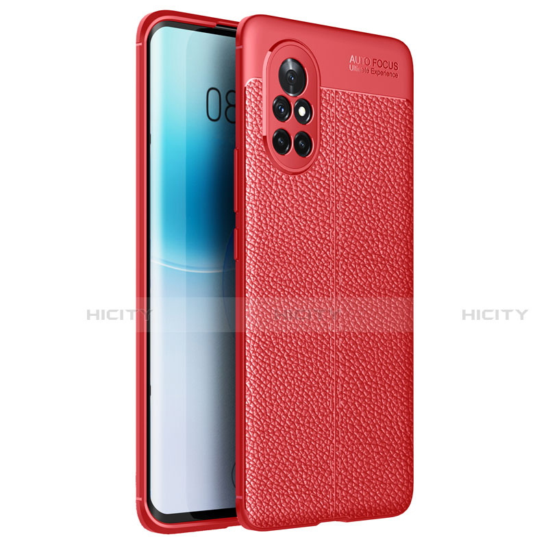 Funda Silicona Goma de Cuero Carcasa para Huawei Nova 8 5G Rojo