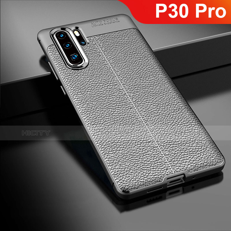 Funda Silicona Goma de Cuero Carcasa para Huawei P30 Pro Negro