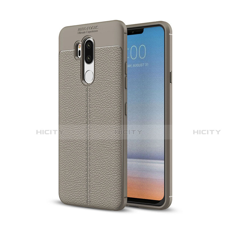 Funda Silicona Goma de Cuero Carcasa para LG G7 Gris