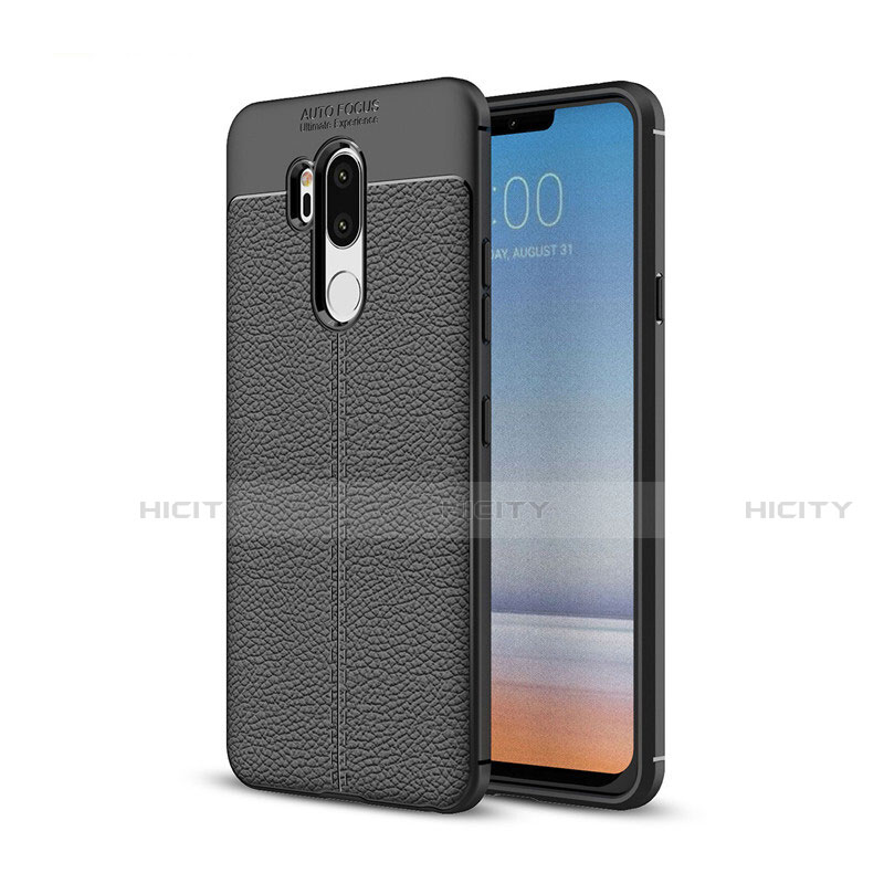 Funda Silicona Goma de Cuero Carcasa para LG G7 Negro