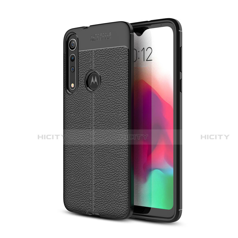 Funda Silicona Goma de Cuero Carcasa para Motorola Moto G8 Play Negro