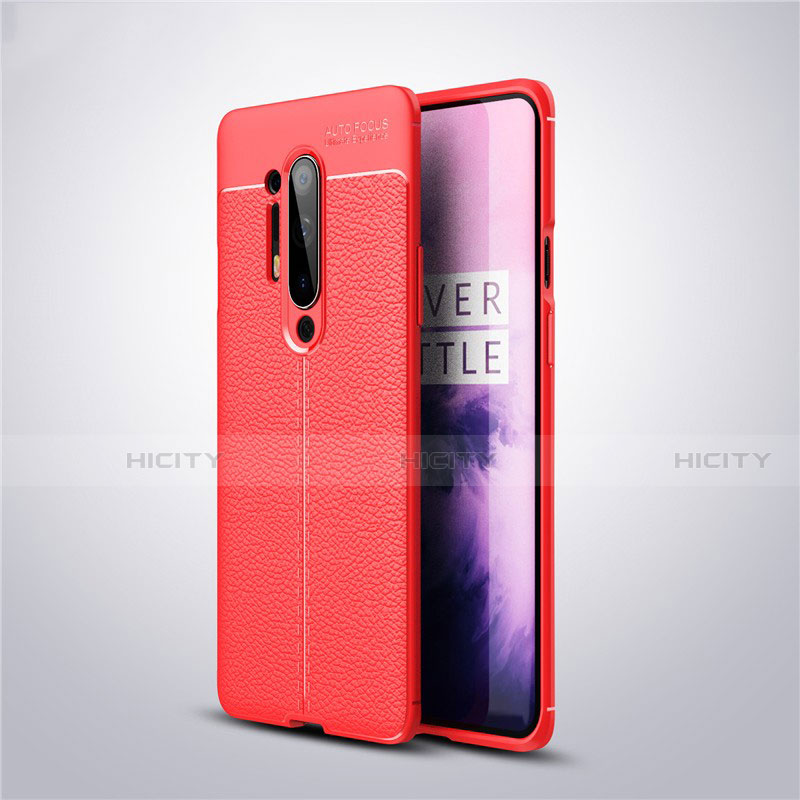 Funda Silicona Goma de Cuero Carcasa para OnePlus 8 Pro Rojo