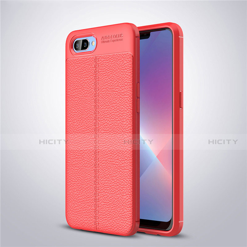 Funda Silicona Goma de Cuero Carcasa para Oppo A12e Rojo