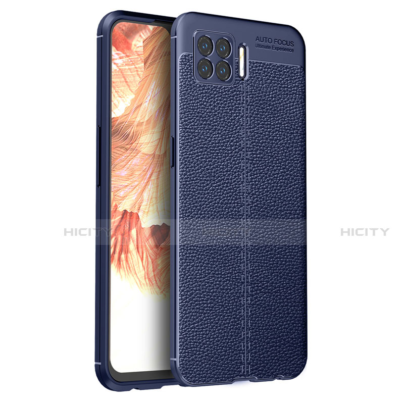 Funda Silicona Goma de Cuero Carcasa para Oppo F17 Azul