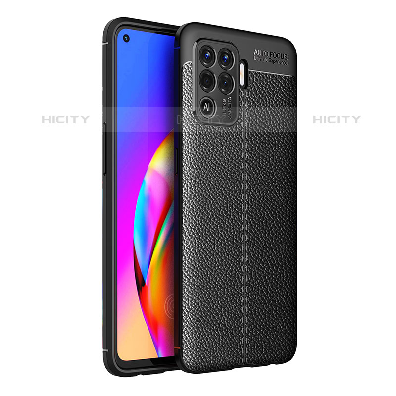 Funda Silicona Goma de Cuero Carcasa para Oppo F19 Pro Negro