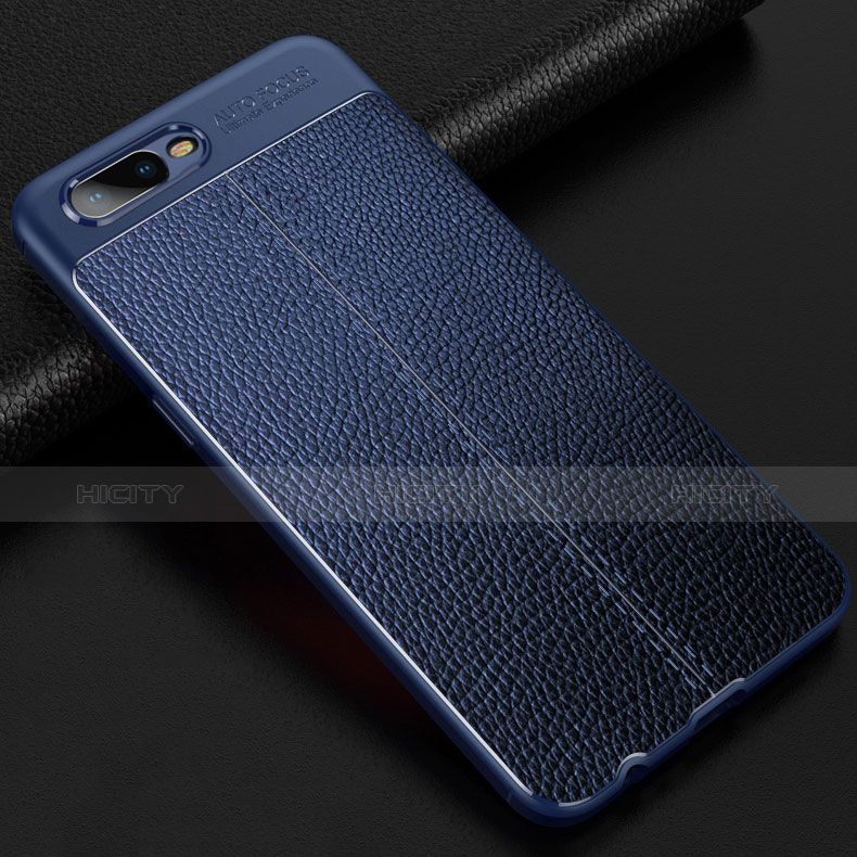 Funda Silicona Goma de Cuero Carcasa para Oppo K1 Azul