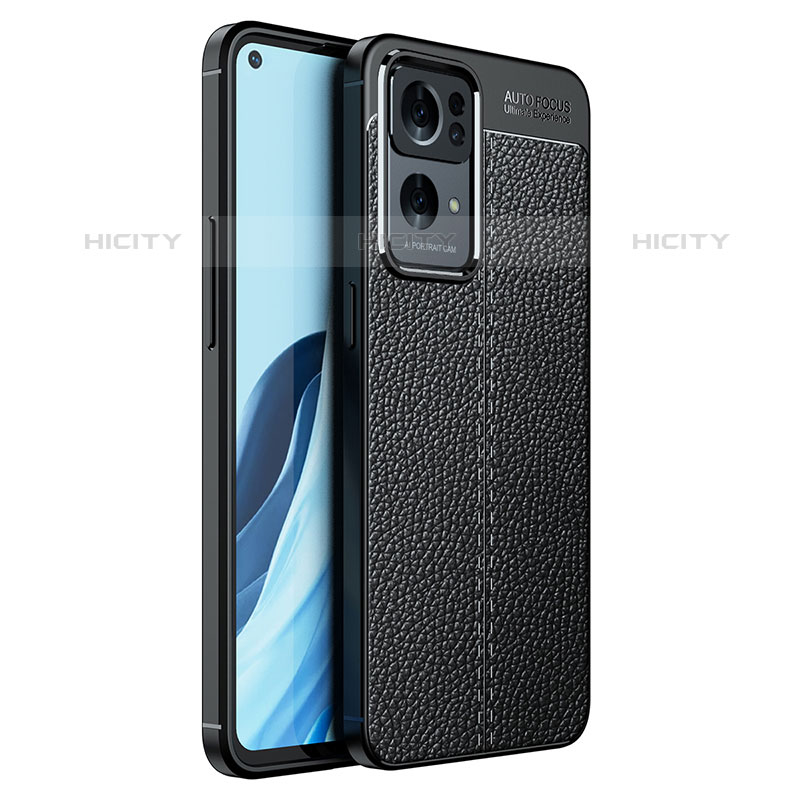 Funda Silicona Goma de Cuero Carcasa para Oppo Reno7 Pro 5G Negro