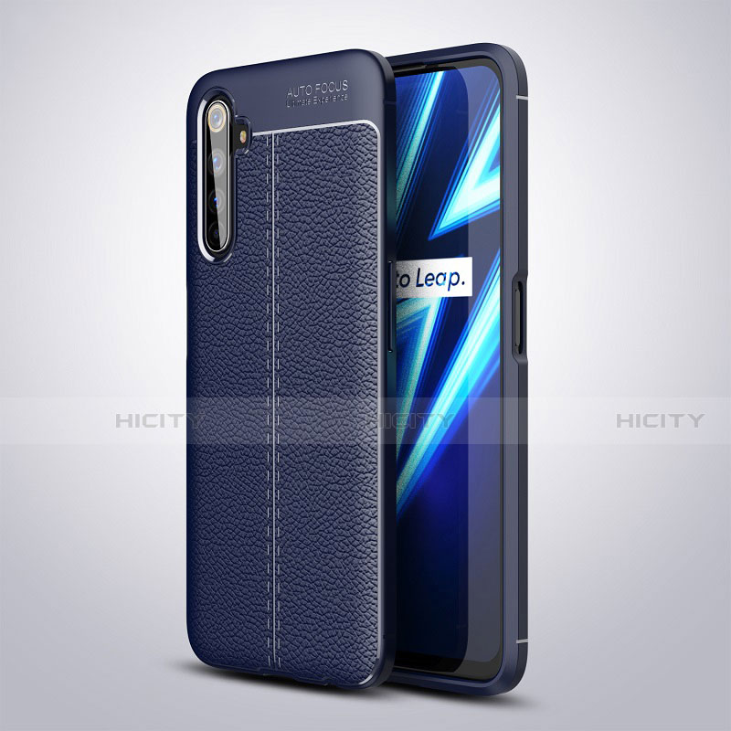 Funda Silicona Goma de Cuero Carcasa para Realme 6 Pro Azul