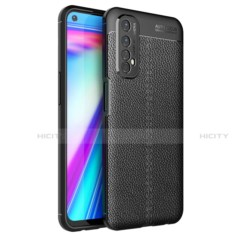 Funda Silicona Goma de Cuero Carcasa para Realme 7 Negro