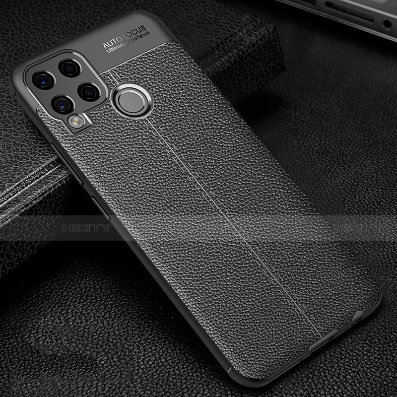 Funda Silicona Goma de Cuero Carcasa para Realme C15 Negro