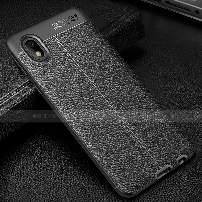 Funda Silicona Goma de Cuero Carcasa para Samsung Galaxy A01 Core Negro