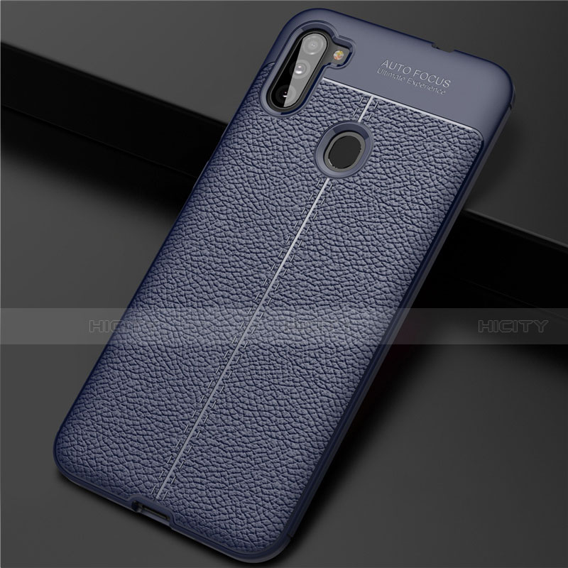 Funda Silicona Goma de Cuero Carcasa para Samsung Galaxy A11 Azul