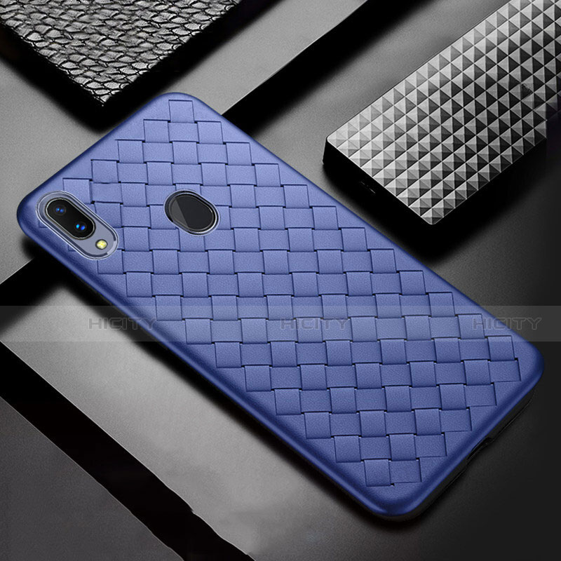 Funda Silicona Goma de Cuero Carcasa para Samsung Galaxy A30 Azul