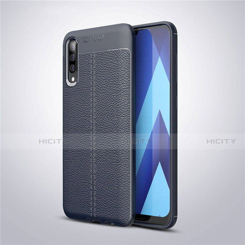 Funda Silicona Goma de Cuero Carcasa para Samsung Galaxy A50 Azul