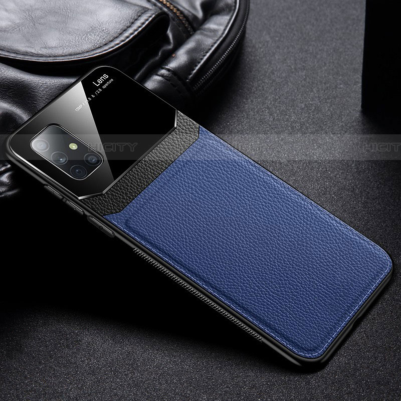 Funda Silicona Goma de Cuero Carcasa para Samsung Galaxy A71 5G Azul