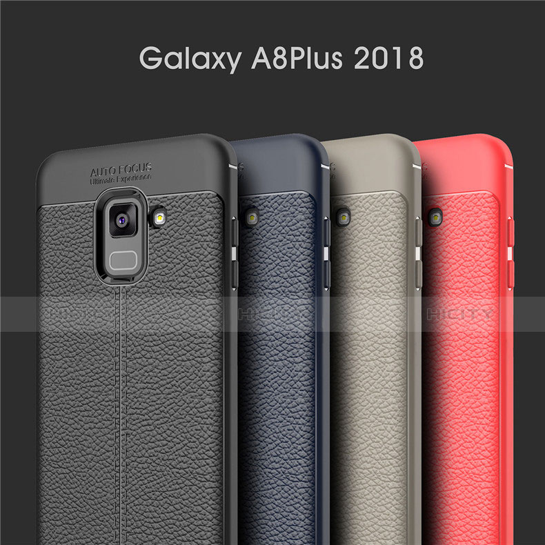 Funda Silicona Goma de Cuero Carcasa para Samsung Galaxy A8+ A8 Plus (2018) Duos A730F