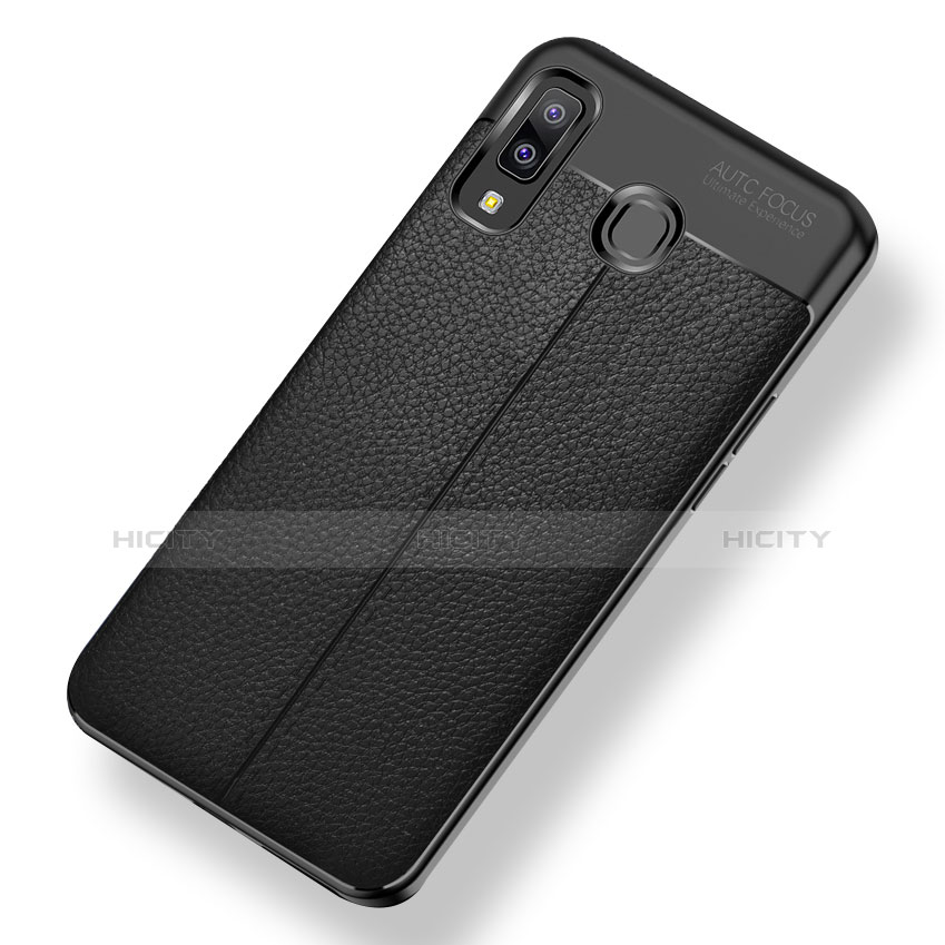 Funda Silicona Goma de Cuero Carcasa para Samsung Galaxy A9 Star SM-G8850 Negro