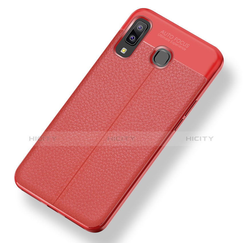 Funda Silicona Goma de Cuero Carcasa para Samsung Galaxy A9 Star SM-G8850 Rojo