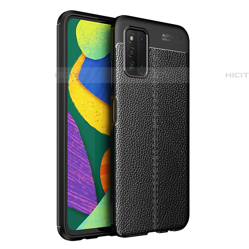 Funda Silicona Goma de Cuero Carcasa para Samsung Galaxy F52 5G Negro