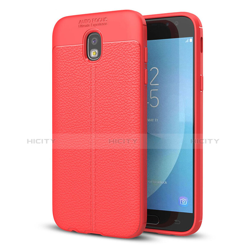 Funda Silicona Goma de Cuero Carcasa para Samsung Galaxy J5 (2017) SM-J750F Rojo