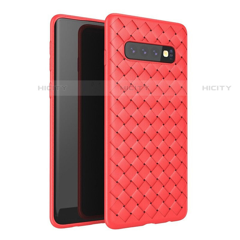Funda Silicona Goma de Cuero Carcasa para Samsung Galaxy S10 5G Rojo