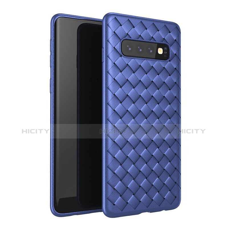 Funda Silicona Goma de Cuero Carcasa para Samsung Galaxy S10 Azul