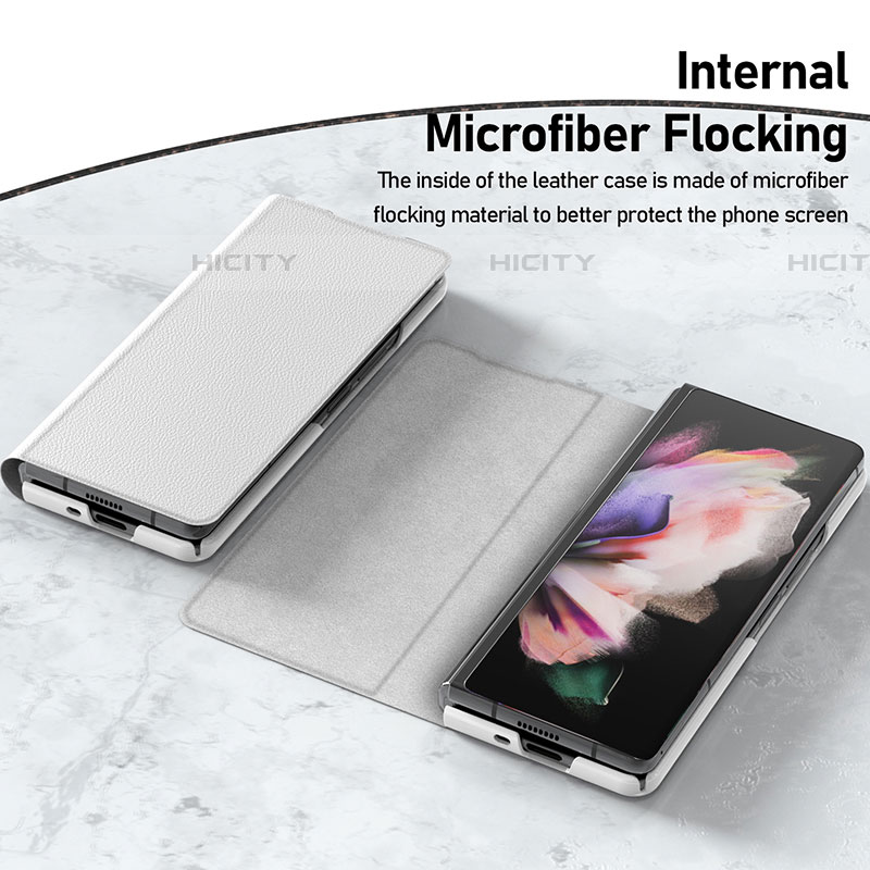 Funda Silicona Goma de Cuero Carcasa para Samsung Galaxy Z Fold4 5G Gris