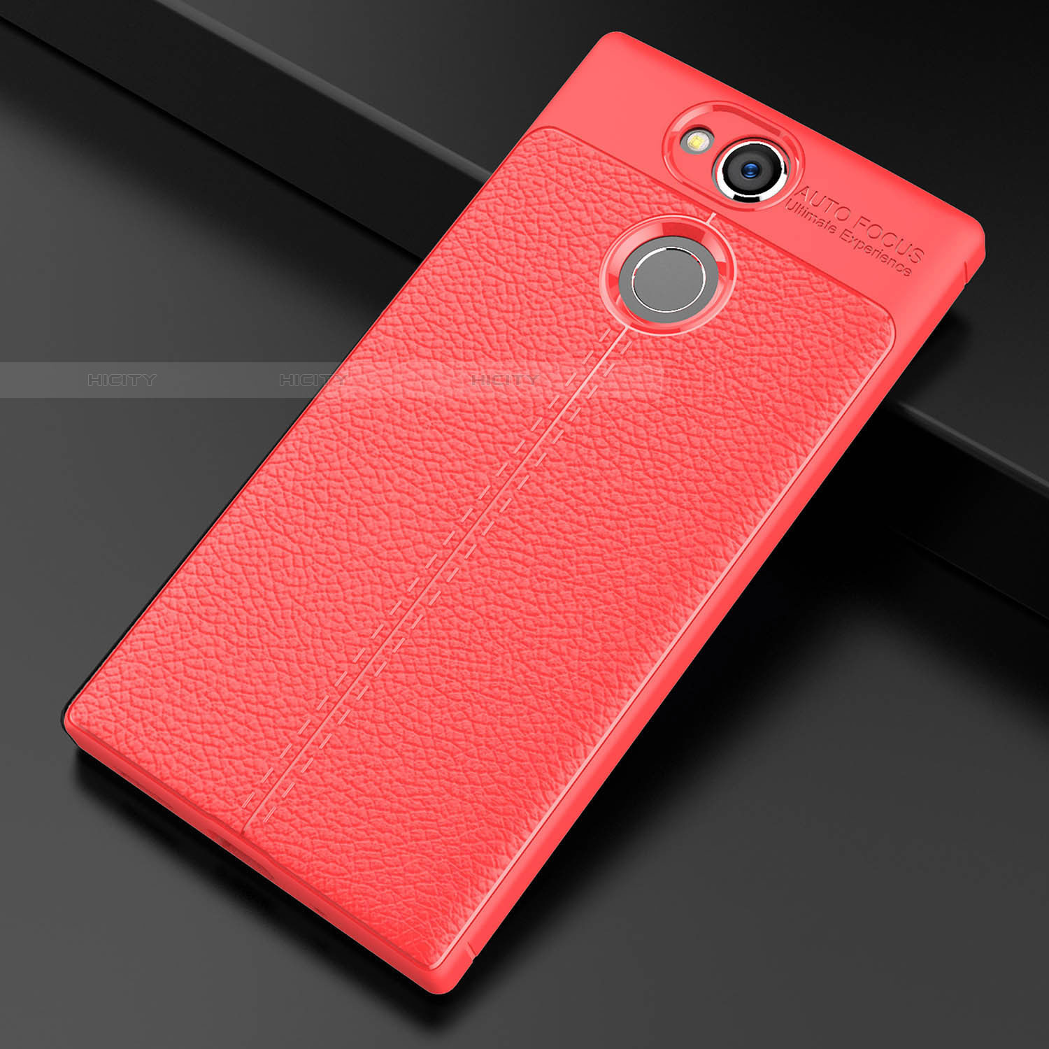Funda Silicona Goma de Cuero Carcasa para Sony Xperia XA2 Plus Rojo