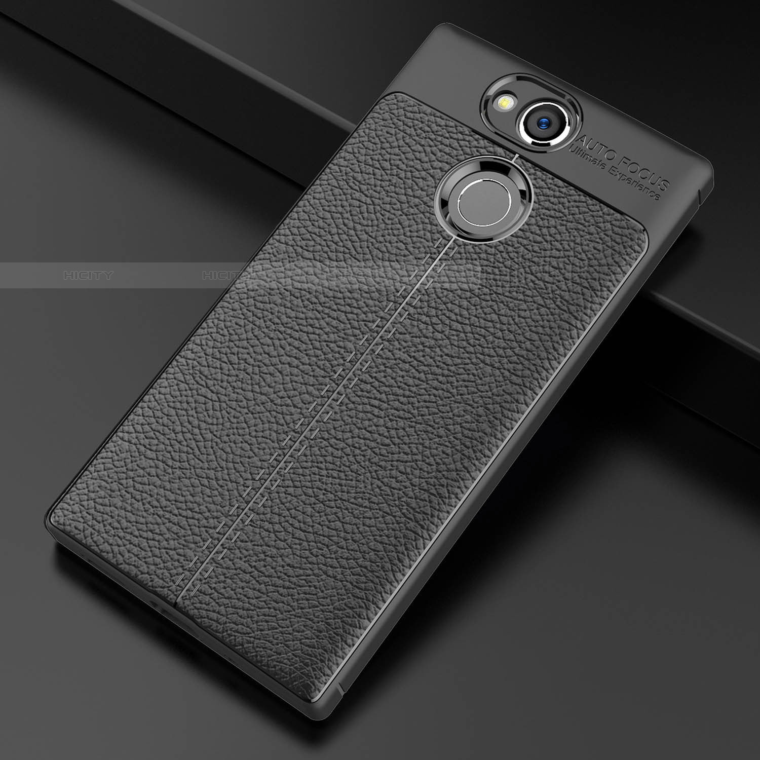 Funda Silicona Goma de Cuero Carcasa para Sony Xperia XA2 Ultra Negro