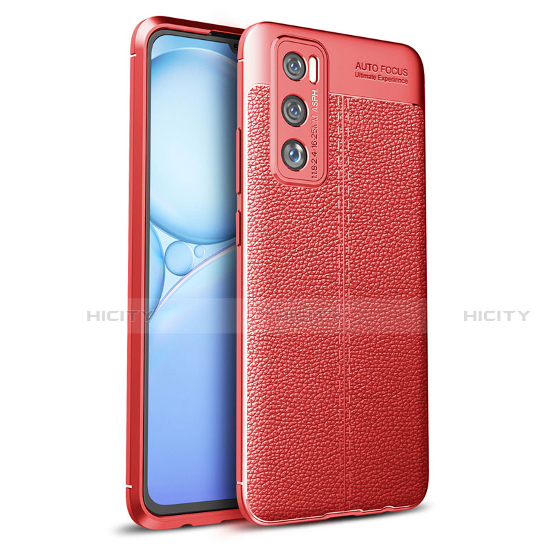 Funda Silicona Goma de Cuero Carcasa para Vivo V20 SE Rojo