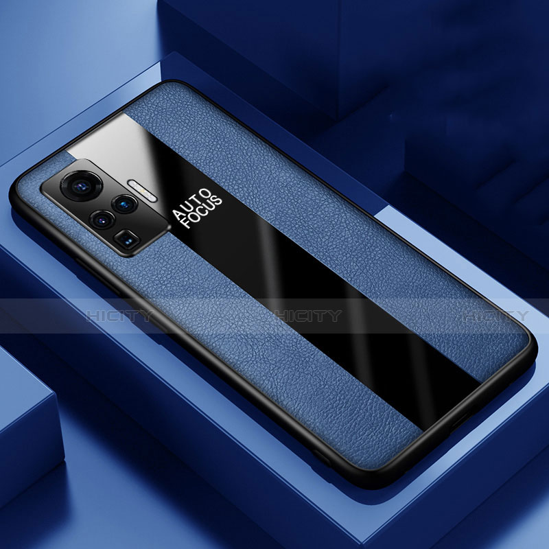 Funda Silicona Goma de Cuero Carcasa para Vivo X50 Pro 5G Azul