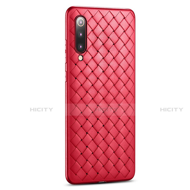 Funda Silicona Goma de Cuero Carcasa para Xiaomi Mi 9 SE Rojo