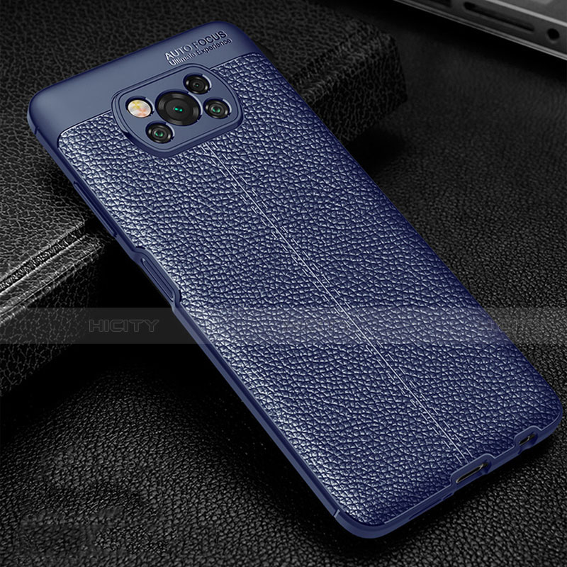 Funda Silicona Goma de Cuero Carcasa para Xiaomi Poco X3 NFC Azul