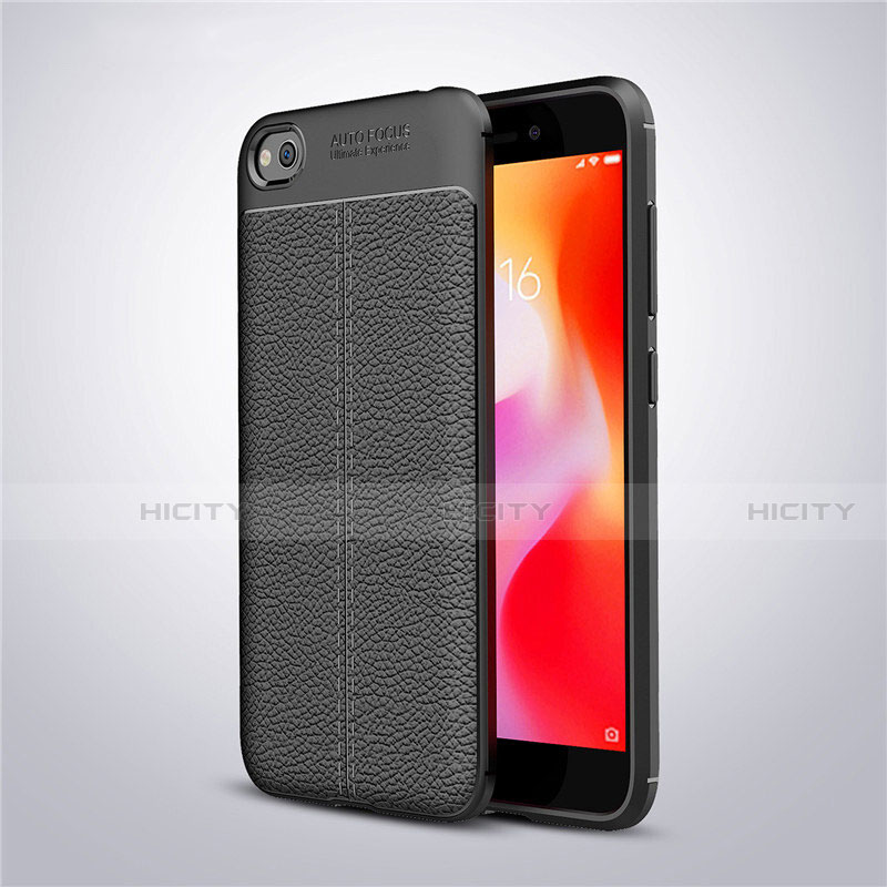 Funda Silicona Goma de Cuero Carcasa para Xiaomi Redmi Go Negro