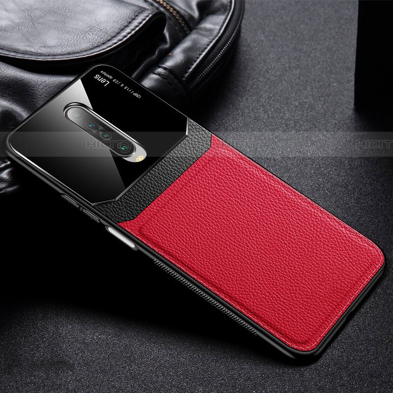 Funda Silicona Goma de Cuero Carcasa para Xiaomi Redmi K30 5G Rojo