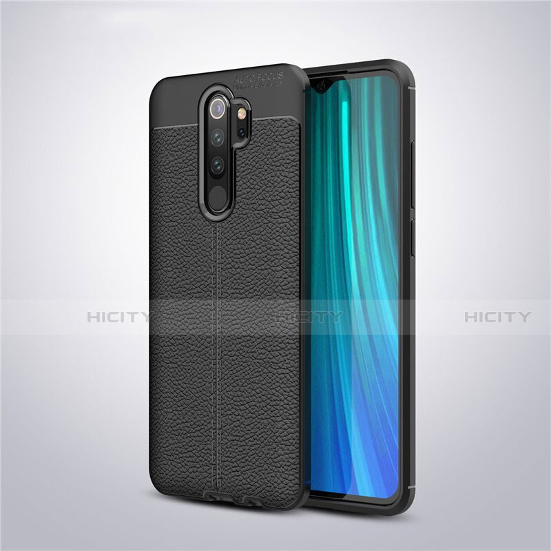 Funda Silicona Goma de Cuero Carcasa para Xiaomi Redmi Note 8 Pro Negro