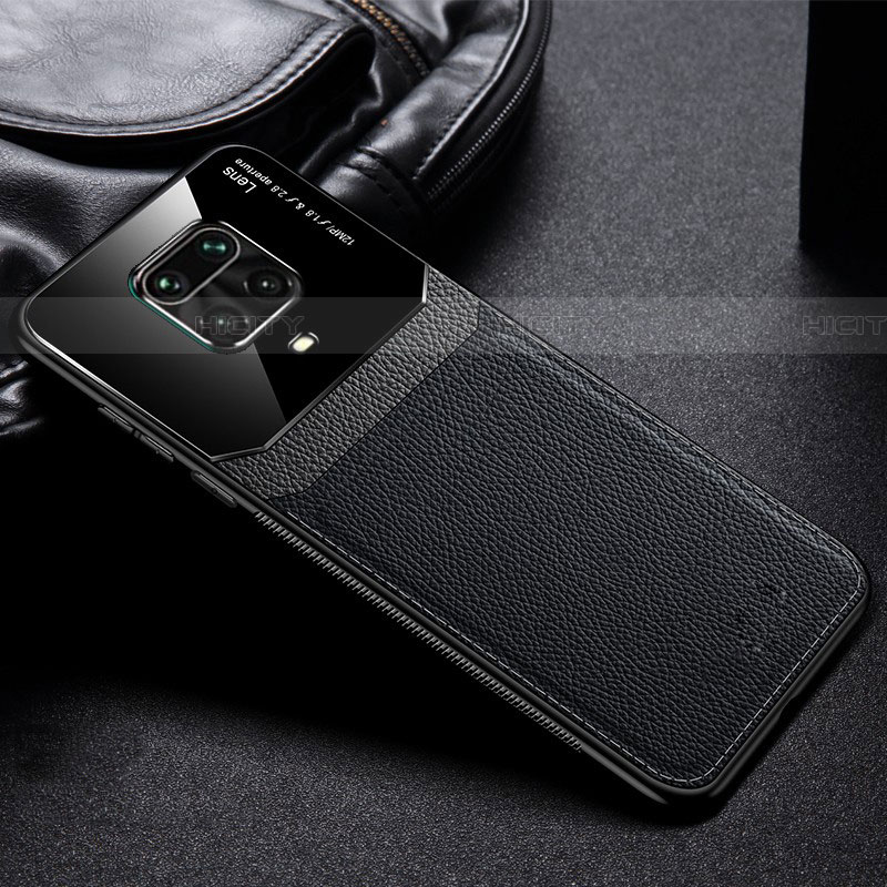 Funda Silicona Goma de Cuero Carcasa para Xiaomi Redmi Note 9S Negro