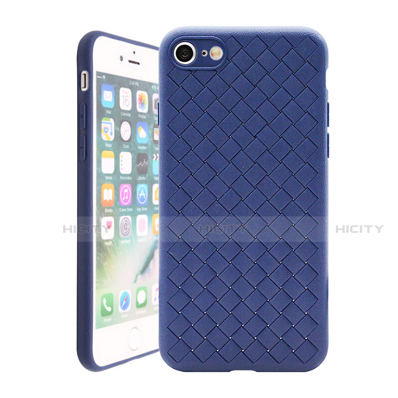 Funda Silicona Goma de Cuero Carcasa S01 para Apple iPhone SE (2020) Azul