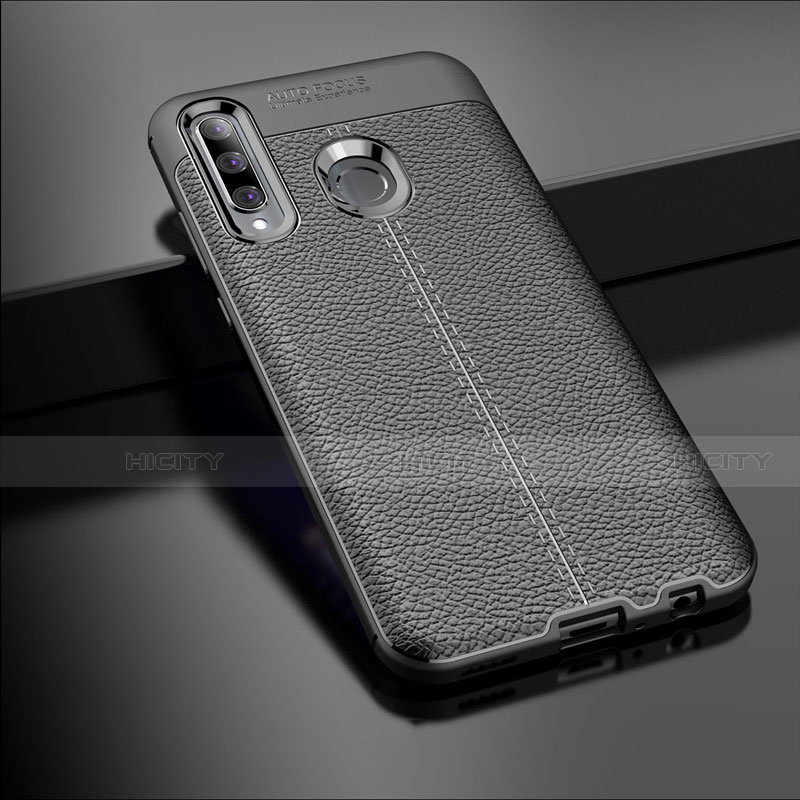 Funda Silicona Goma de Cuero Carcasa S01 para Huawei Enjoy 9s Negro