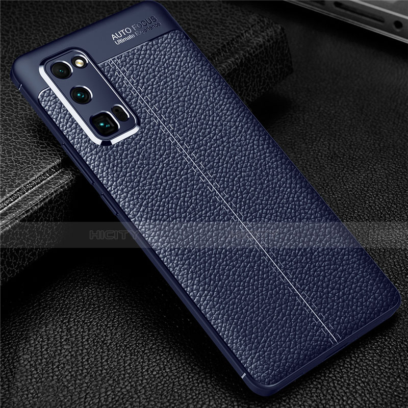 Funda Silicona Goma de Cuero Carcasa S01 para Huawei Honor 30 Pro+ Plus Azul