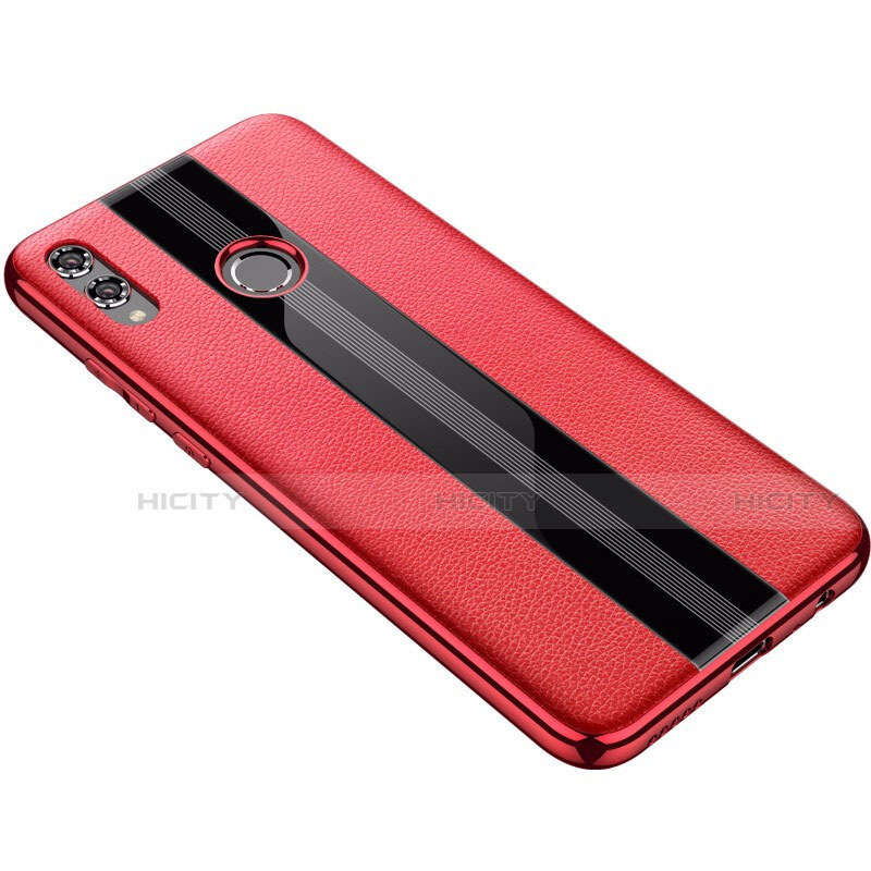 Funda Silicona Goma de Cuero Carcasa S01 para Huawei Honor 8X Rojo