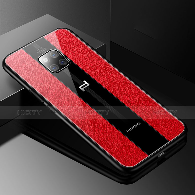 Funda Silicona Goma de Cuero Carcasa S01 para Huawei Mate 20 RS Rojo