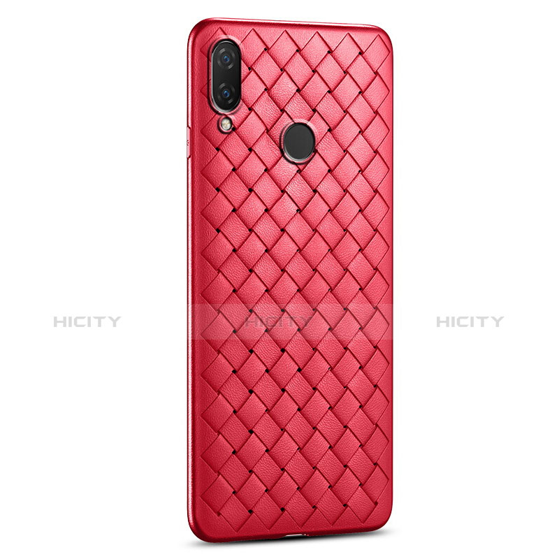 Funda Silicona Goma de Cuero Carcasa S01 para Huawei P Smart (2019) Rojo