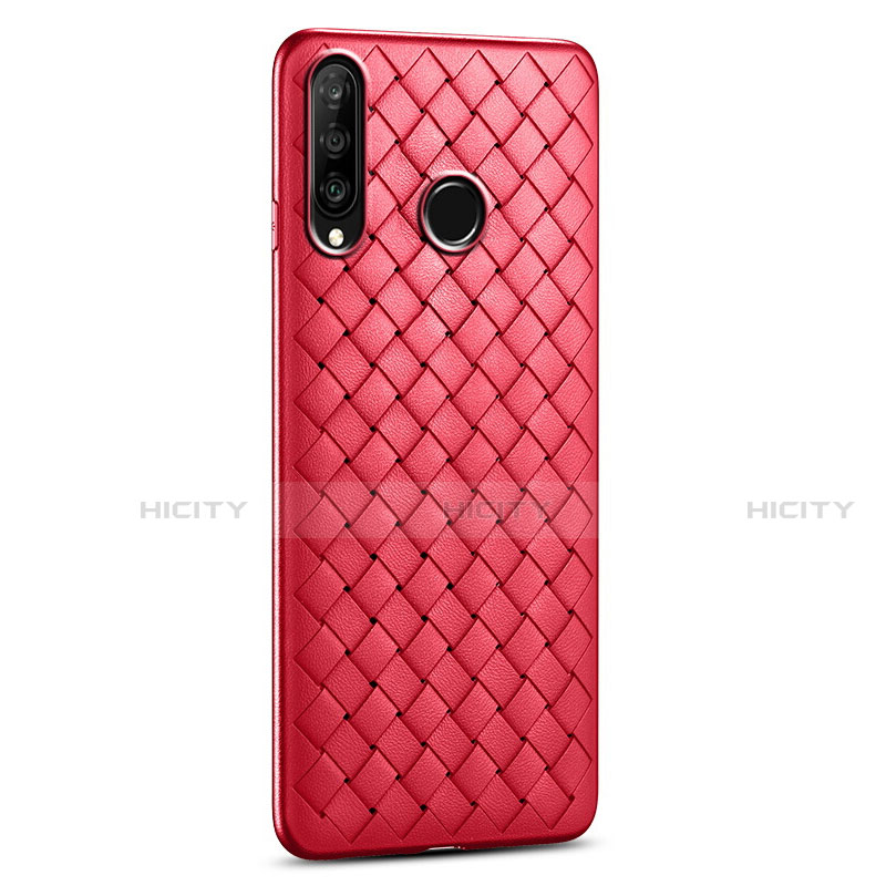 Funda Silicona Goma de Cuero Carcasa S01 para Huawei P30 Lite New Edition Rojo