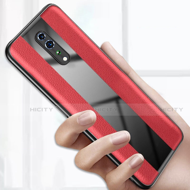 Funda Silicona Goma de Cuero Carcasa S01 para Oppo Reno Z Rojo