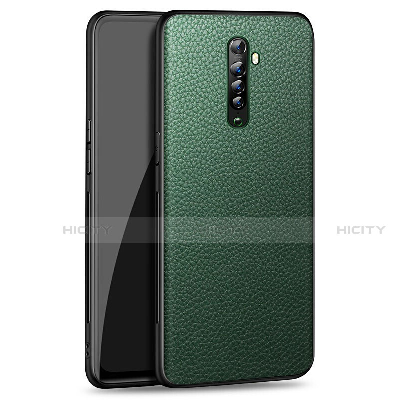 Funda Silicona Goma de Cuero Carcasa S01 para Oppo Reno2 Verde